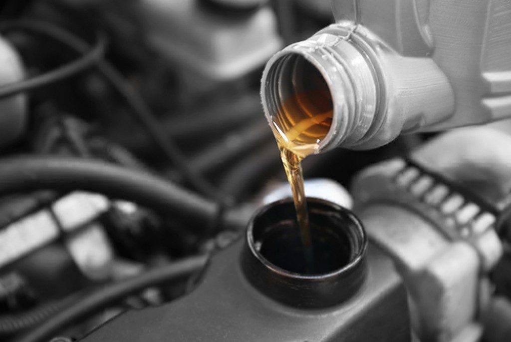 lubricant bing put in a car's engine