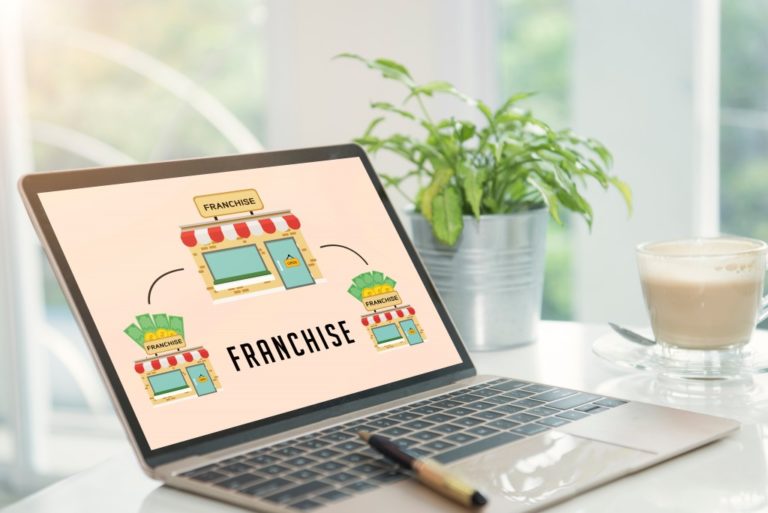 franchise model on a laptop screen