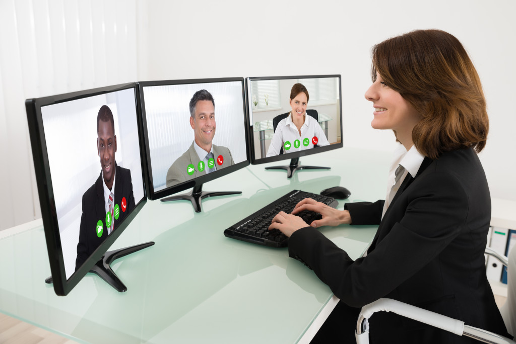 woman in a video conference