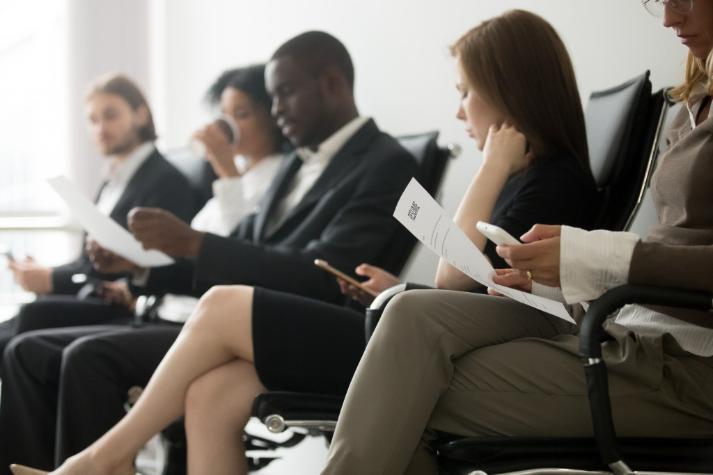 Job applicants waiting